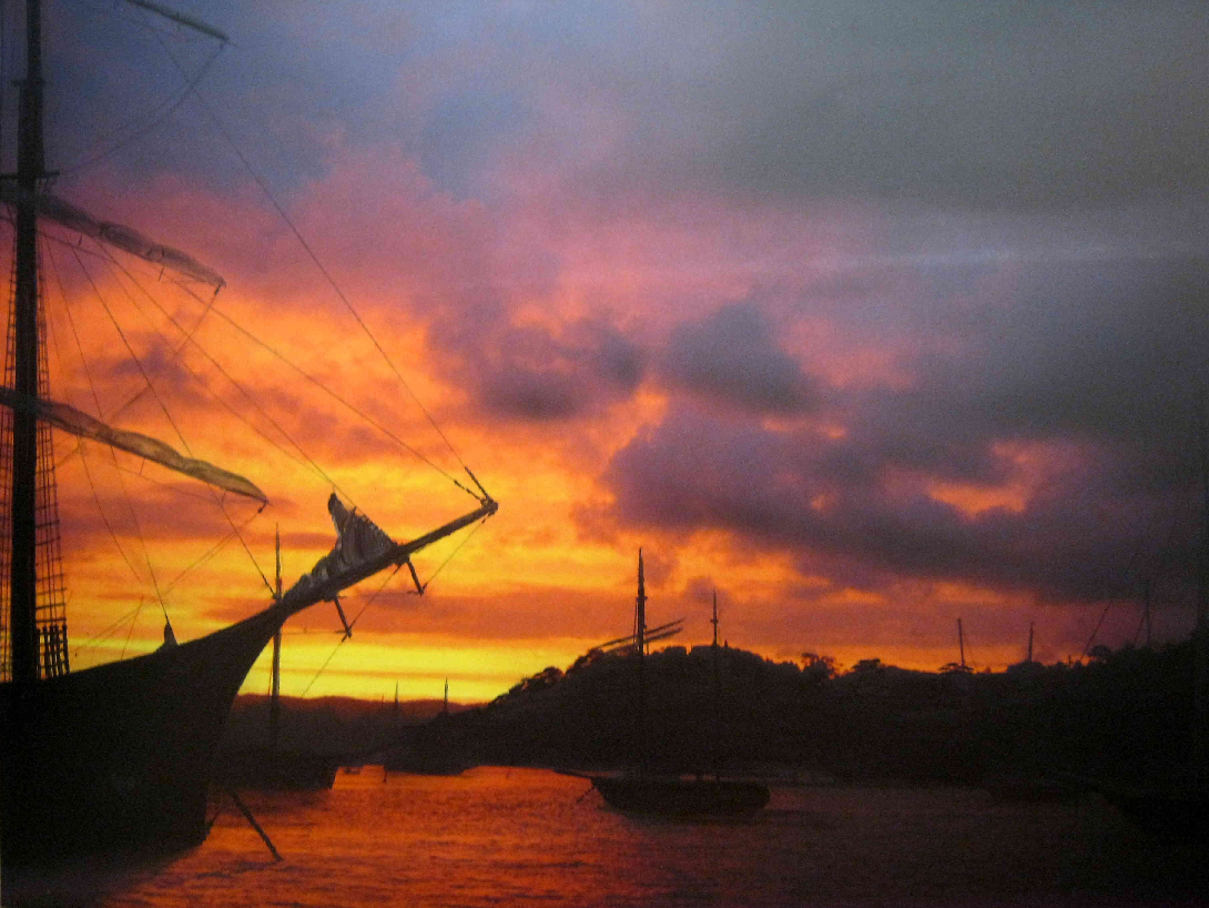 Sunset on a Working Ship